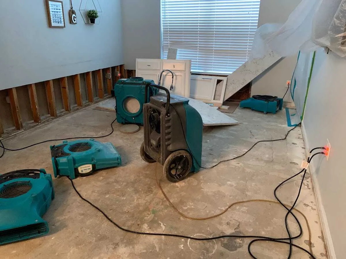 Dehumidifier in flood-cut room for Water Extraction & Removal in Lee